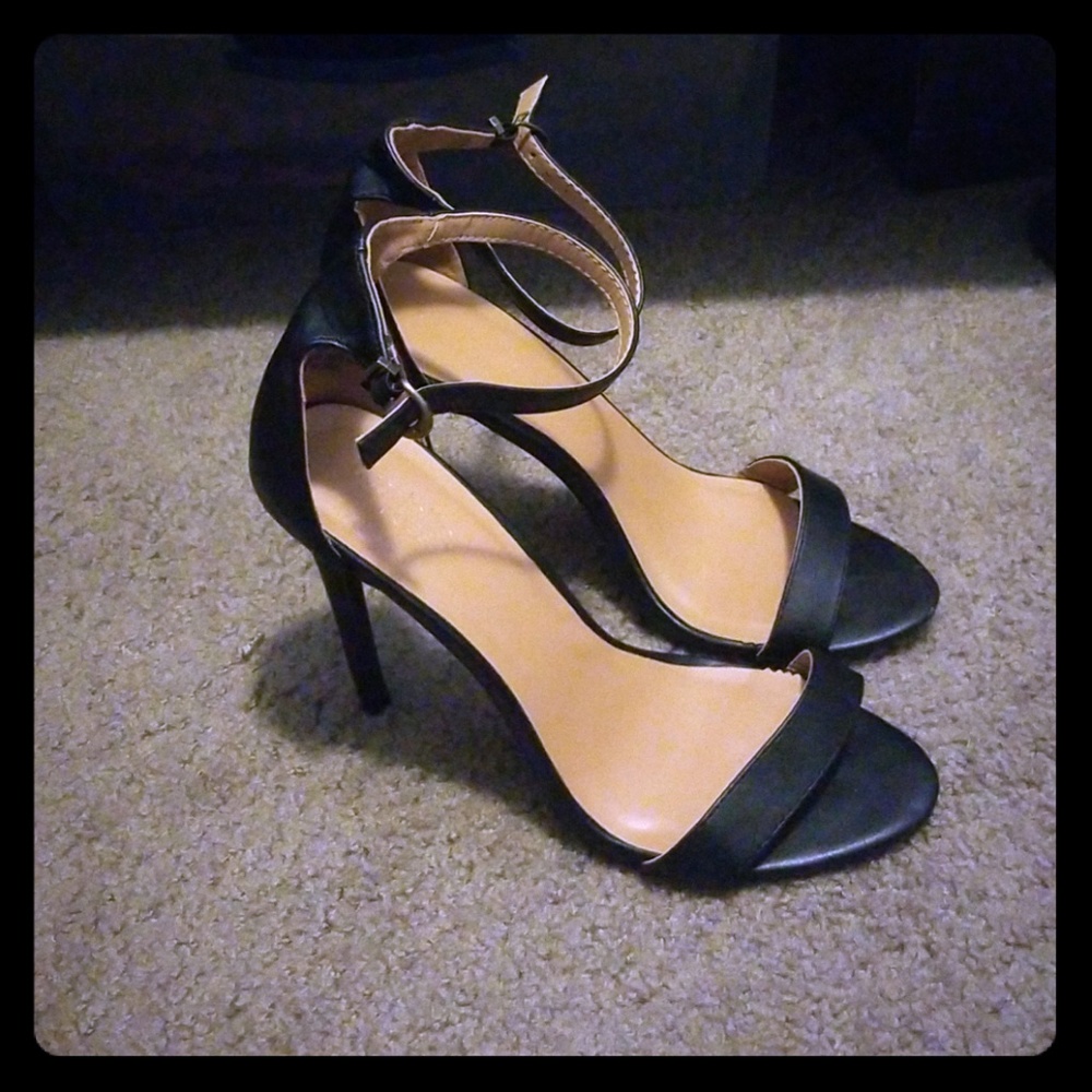 Black strappy heels
